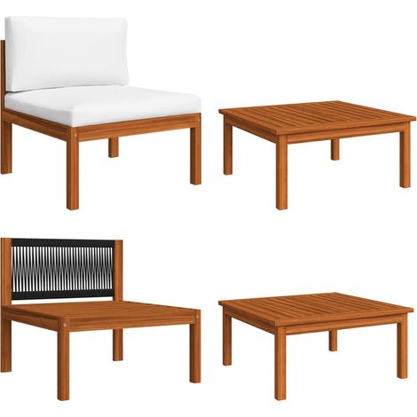 2 pz Set Divani da Giardino,Salotti da Giardino,Set Salotto da Esterno con Cuscini in Massello di Acacia VNEIN333036 BonneVie (1/5)