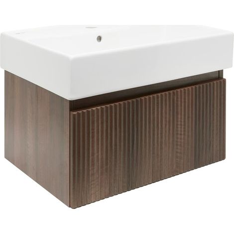 Swiss Aqua Technologies Badezimmermöbel mit Waschbecken SAT Evolution 58x30x44,8 cm Nussbaum matt (SATEVO60NAU2)