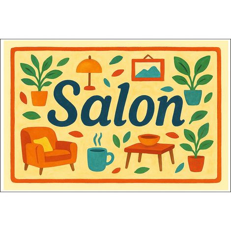 Plaque de porte métal salon