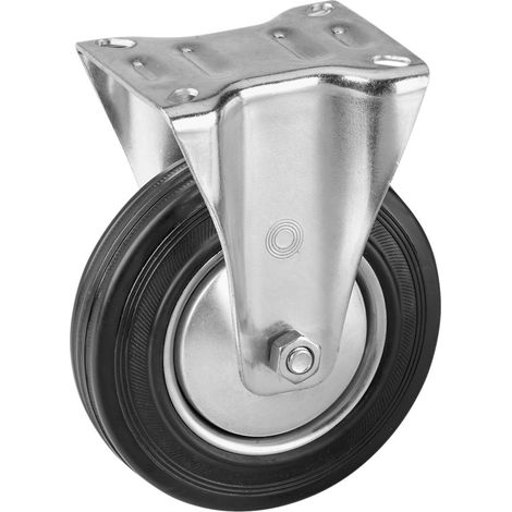 Metafranc Bockrolle Ø 160 mm - 135 x 105 mm Platte - Vollgummi-Rad - Weiche Lauffläche - Rollenlager - 150 kg Tragkraft