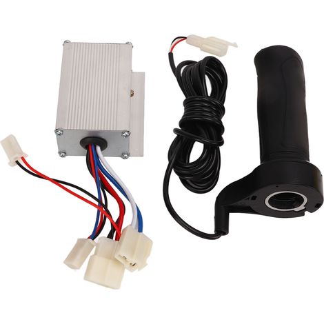 12V 250W Bürstenmotorsteuerung mit Gasgriff, Aluminiumgehäuse, 3-adriger Steuerung und langem Gasgriffkabel (1/5)