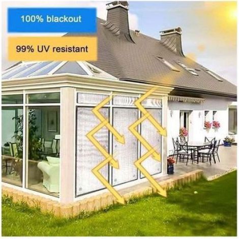 Film De Protection Solaire - 50x70 Cm - Aluminium Double Face - Anti-Uv Et Ignifuge - Réutilisable (1/4)