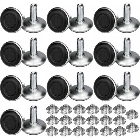 20 Pack Pied Vérin Réglable Pour Meuble, Pied de Nivment T-écrou Filetage M8x20x30mm, Vis Support de Nivment Pieds de meuble, Chaise, Table (1/5)