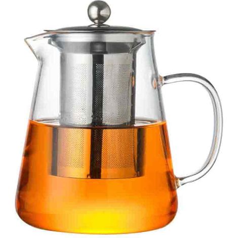 1 Théière en verre borosilicate, séparation eau et thé, design épaissi, transparent, usage domestique (1/5)