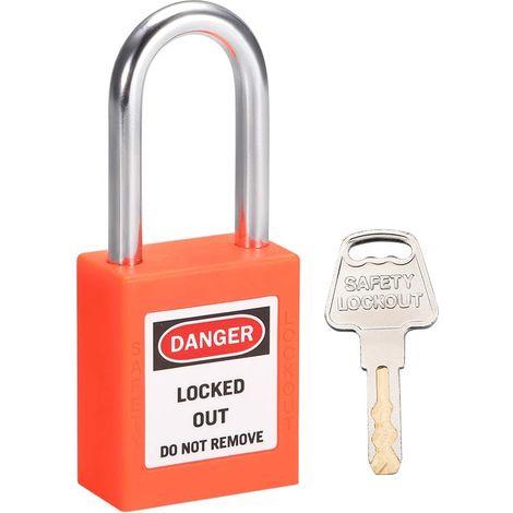 Orange Lockout-Tagout-Sperren 1-1/2 Zoll mit 1 Schlüssel Kunststoff (1/4)