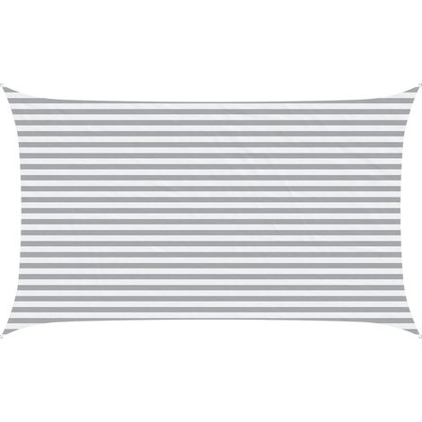 Sun Shade Sail Light Grey and White 5 x 3 m vidaXL
