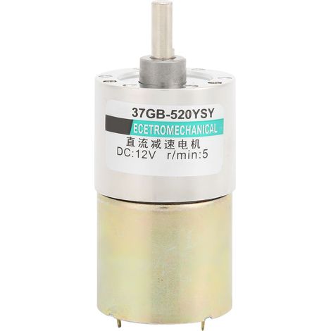 Moteur à courant continu réducteur micro basse vitesse réglable sens horaire/antihoraire 12V pour machine-outil CNC XD‑37GB520 5 tr/min (1/5)