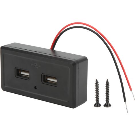 Bloc chargeur USB double pour camping-car RV, noir, entrée 12-24V, étanche, universel, modification (1/5)