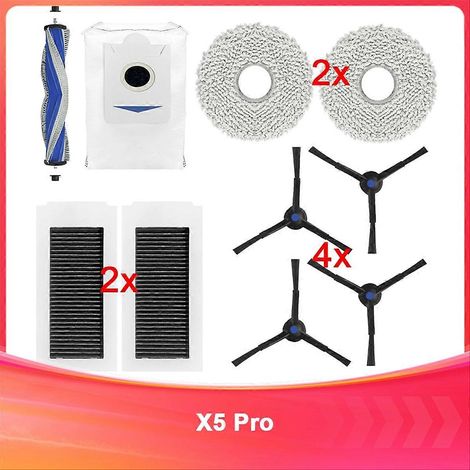Pour to balayeuse X5 Pro brosses principale/latérale Dishcloth sac à poussière (1/5)