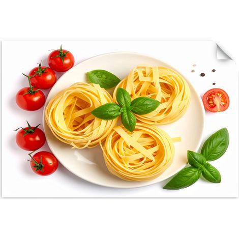 Selbstklebendes Poster – Wandsticker Nudeln Kräuter Tomaten 60x40 cm