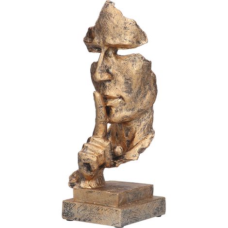 Goldene Denkerstatue (mittelgroß) – Einzigartige und kunstvolle Dekoration, detailreiche und elegante Ausführung für den Innenbereich (1/5)