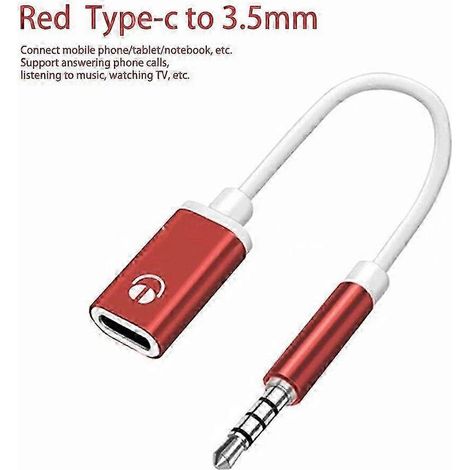 Adaptateur convertisseur audio USB-C femelle vers 3,5 mm mâle pour casque S5J7. (1/5)