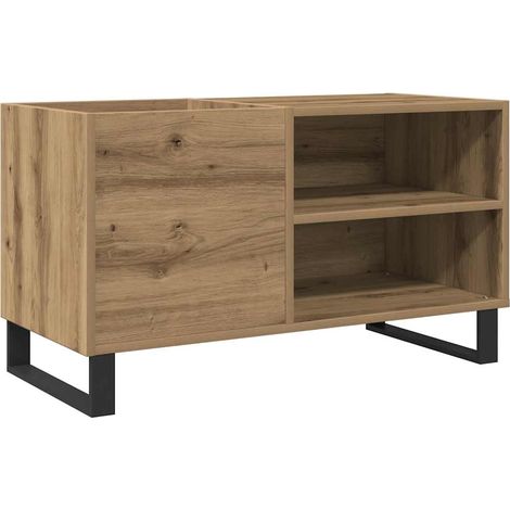 Armoire à disques - Meuble disques de rangement chêne artisanal 84,5x38x48 cm bois ingénierie fr173 - Maison La Vie