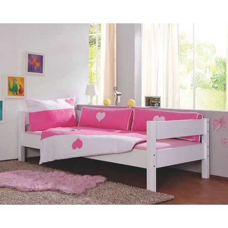 LETTO SINGOLO DI LEGNO JUNO - Laccato bianco - Senza letto aggiuntivo (1/5)