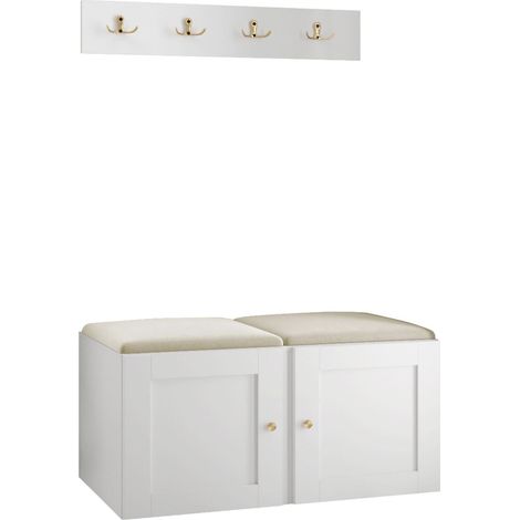 Meuble d'entrée Hartford 376, Polo 872, 0x0x0cm, MDF, Stratifié, Tissu, À poser, Murale (1/5)