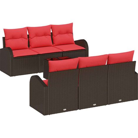 Garden Sofa Set Brown 55 x 55 x 37 cm Poly Rattan vidaXL (1/5)