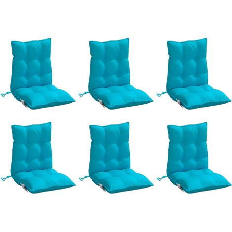 vidaXL Cuscini Sedia Schienale Basso 6 pz Turchese in Tessuto Oxford