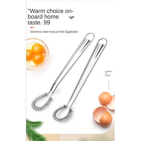 2 pièces 20 cm en acier inoxydable magique tenu dans la main printemps fouet Mini cuisine oeufs Sauces mélangeur