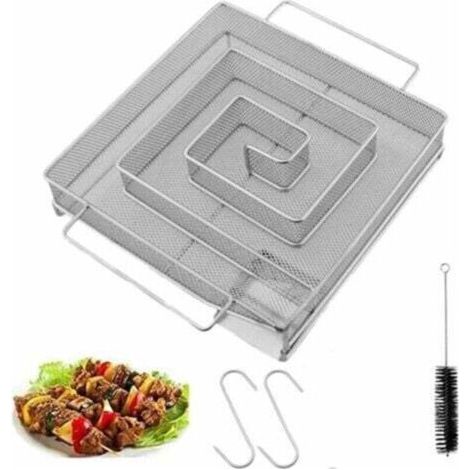 Générateur de Fumée Froide, Enérateur de Fumée Froide en Acier Inoxydable, Générateur de Fumée Professionnel avec Brosse de Nettoyage et Crochet, Convient à Tous Les Barbecues(19x15x4cm) (1/4)