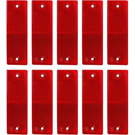 ZVD-Réfléchissant Plaque D'Avertissement, Catadioptres de Sécurité, Catadioptre Remorque, Réflecteurs Camion, pour Camions Caravanes RV Bateaux Vélo, 10 Pièces,rouge,14.84.8cm (1/3)