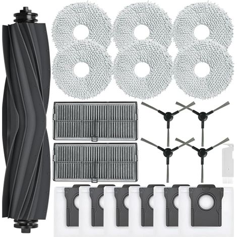 Kit accessoires pour Dreame L10s Pro Ultra Heat/ L10s Ultra Gen 2, Pices pour Dreame X30 Ultra/Mova E30 Ultra, 1 Brosse Principale, 6 Sacs Poussire, 6 Serpillere, 2 Filtres, 4 Brosse Latrale (1/5)