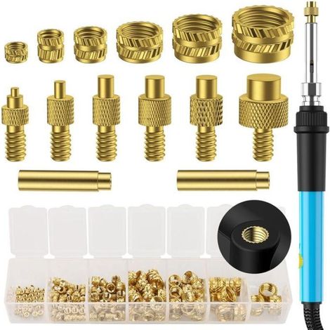 Kit de soudage 139 pièces – Kit de pointes de fer à souder à fusion chaude intégrée (60 W) – Insert fileté (1/5)