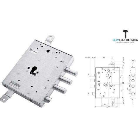 Serratura metallo applicare 898571grl gardesa mottura 89 mm (destra/sinistra) verso sinistra