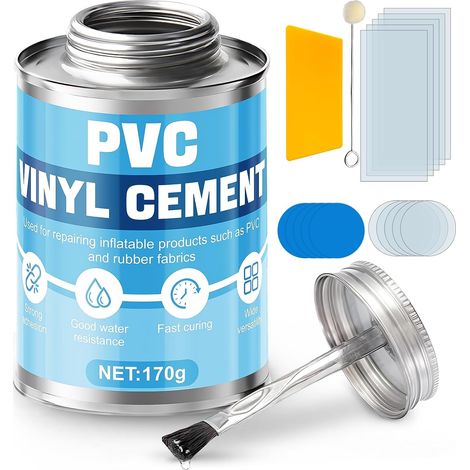 Colle Pvc Piscine, Étanche, Comprend un Kit D'outils de Réparation, 170 g Colle Neoprene, Colle PVC, Convient pour les Bateaux Gonflables, les Bâches de Bassin les Tentes les Bâches (1/5)