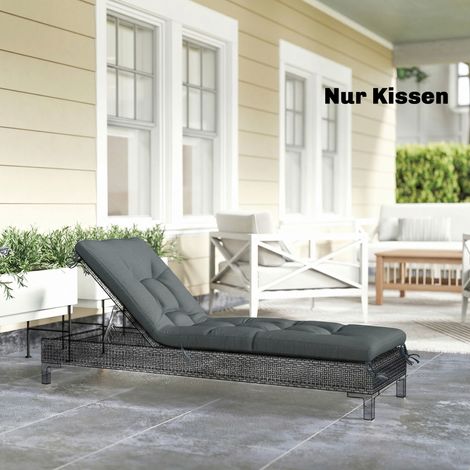 Palettenkissen Abnehmbar Sitzkissen mit Befestigungsbändern Palettenpolster für die meisten Liegen 198x65x13cm Dunkelgrau
