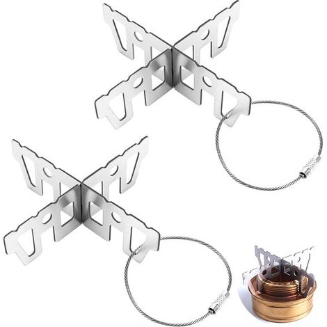 Soporte para hornillo de alcohol，soporte ultraligero para sartén hecho de acero inoxidable 304 y soporte en cruz para acampar al aire libre (1/5)