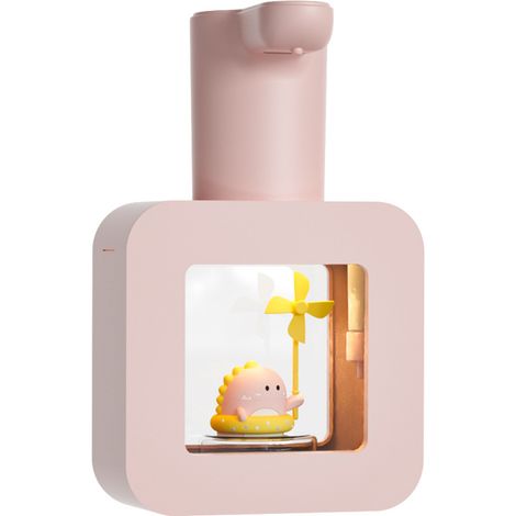 Distributeur de savon mousse dinosaure rose - Distributeur de savon intelligent, étanche et sans contact pour enfants - (1/5)