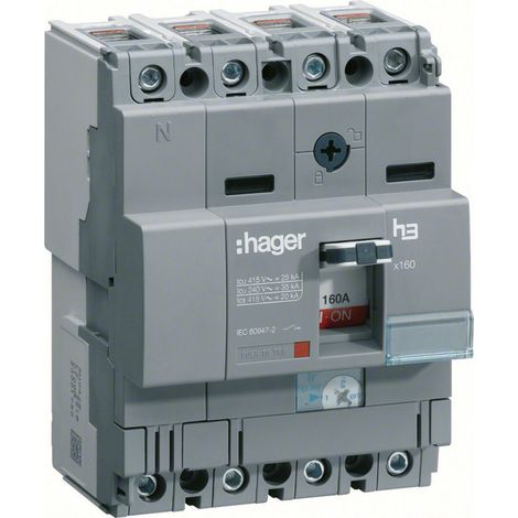 Disj.x160 4P 25kA 100A - APPAREILLAGE DE TETE HAGER HHA101H