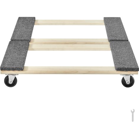 Chariot de déménagement pour meubles, capacité 1000 lbs, 2 unités, 18" x 30", 8 roulettes pivotantes en PP 3", bois dur robuste, pour transport de meubles lourds. (1/5)