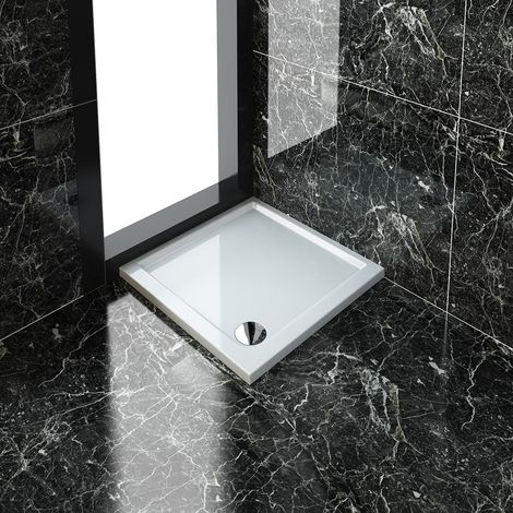 ELEGANT 760 x 760 x 40 mm Square Shower Enclosure Tray + Waste Trap (1/5)