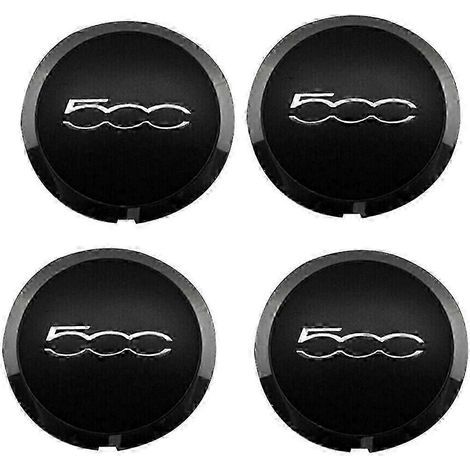 4Pc 133mm Hubcap compatible with Fiat 500 Wheels Centre Hub Caps 68078419AC Black
