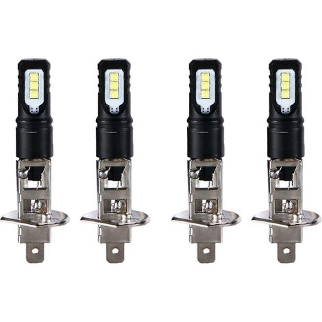 Kit de 4 ampollas LED H1 6000K blanco ultrabrillante 6000LM para faros con feux de jour (feux de route)