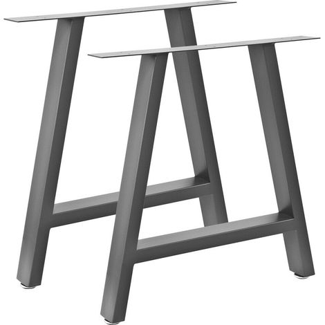 Bc-elec - HJJTS0015-S 2 Tischbeine aus grauem Stahl 70x72cm, Tischkupfer für Möbel, Tischbeine aus Metall mit verstellbaren Füßen.