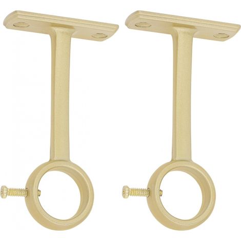 Deckenmontierte Gardinenstangenhalterung, 2 Stück, zur Decken- und Wandmontage, kompatibel mit einer 2,5 cm Gardinenstange (gold) (1/5)