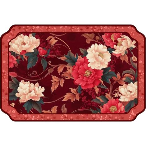 Fleurs de pivoine sur branches, 3040cm (Terre de diatomées) Tapis égouttoir de cuisine en terre de diatomées, facile à nettoyer, tapis absorbant de forme irrégulière, tapis isolant thermique coupe-ve (1/5)