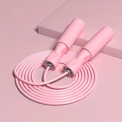 (Rose) Corde à sauter, unisexe, équipement de fitness silencieux pour la perte de poids en intérieur. (1/5)