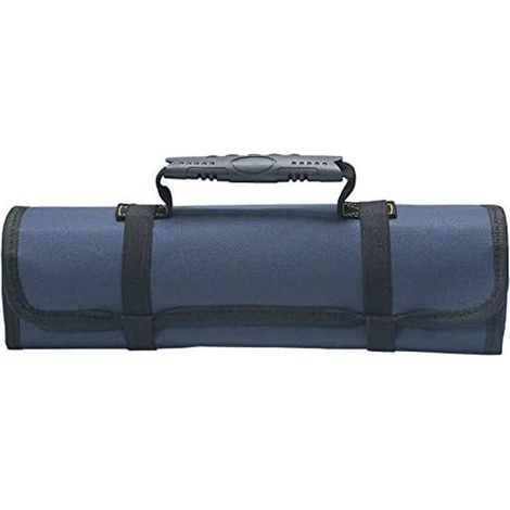 Blaue Werkzeugtasche mit 22 Fächern, tragbarer Werkzeugorganizer, faltbare/rollbare Werkzeugtasche aus Oxford-Gewebe, Rolle 60 (1/4)