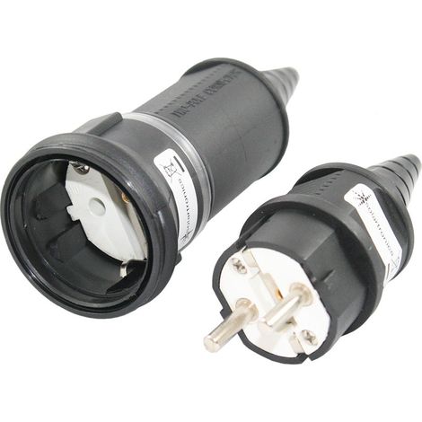 solartronics Schuko-Stecker-Kupplung-Set 16A 250V Schutzkontakt IP44 (1/3)