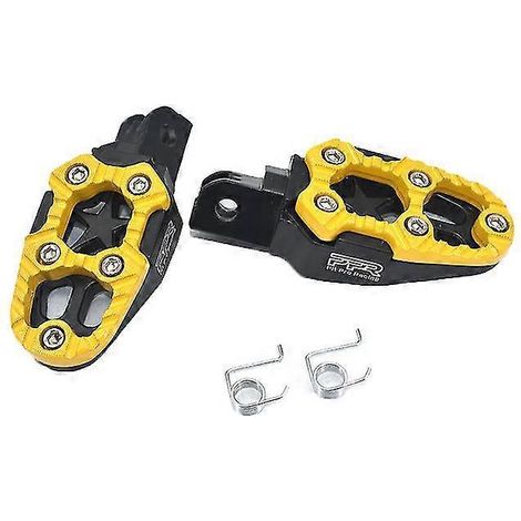 Motorrad-Fußrasten, Offroad-Motorrad, Motocross-Fußrasten, Pedale aus Aluminiumlegierung für Umbauten, cooler Stil, gute Qualität – Gelb PPR (1/5)