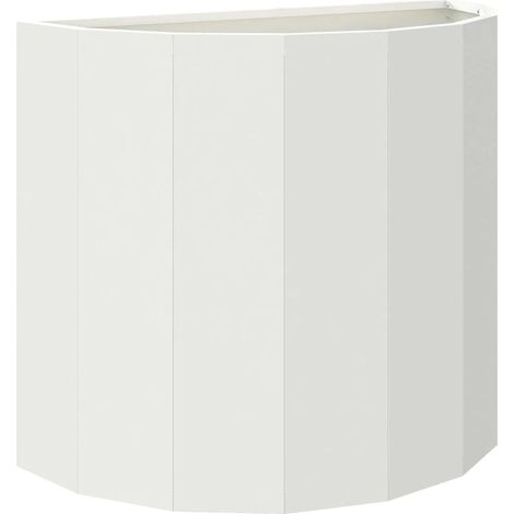 Jardinera semicircular moderna para exterior 60 x 30 x 50 cm estética elegante en acero blanco 020052958 (1/5)