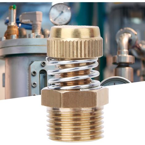 Lot de 10 silencieux pneumatiques en laiton, filetage mâle BSPT, électrovanne, connecteur d'échappement d'air 3/8 po (1/5)