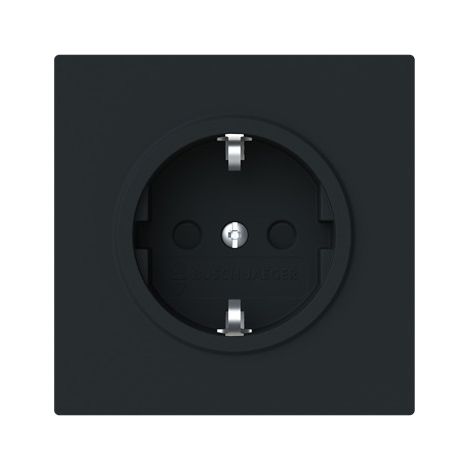 Busch-Jaeger Inserto presa SCHUKO® Safety+ nero opaco - Busch-art linear® (20 EUCB-45M), 2CKA002013A5492