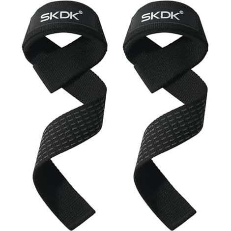 Sangle de Tirage Musculation, Bande Poignet musculation, pour Entraînement en Force, Haltérophilie, Fitness & Soulevé Terre, Lifting Straps Gym Hommes et Femmes - Longueur 55 cm (Noir) (1/5)