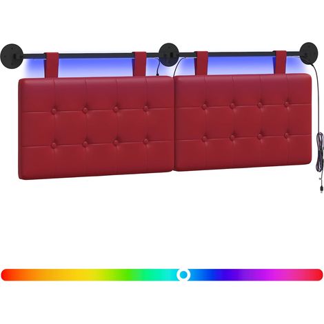 Hängendes Kopfteil Mit LED Licht Weinrot Kunstleder vidaXL (1/5)