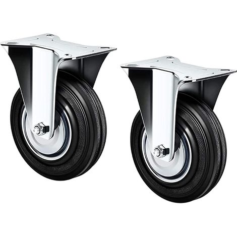 1600K1 - Paire de roues industrielles avec base fixe, diamètre 75 mm.