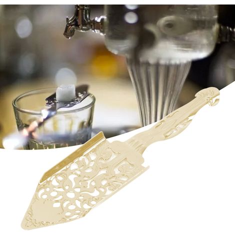 Cuillère à absinthe de style japonais, acier inoxydable 304, cuillère à absinthe, cuillère à bitters, passoire de barman, passoire à sucre, finition dorée luxueuse. (1/5)